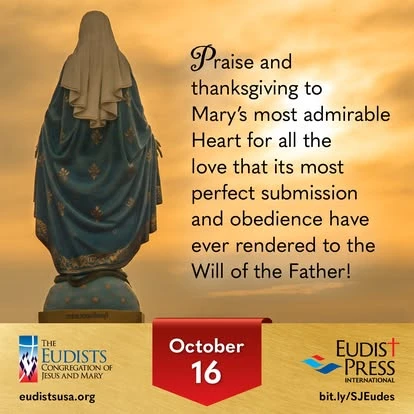 Image for 16 ottobre: praise and thanksgiving to Mary's most admirable heart